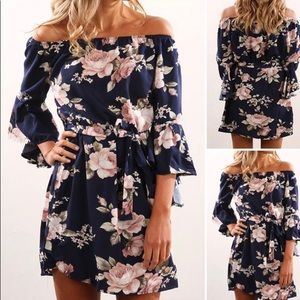 Bell sleeve floral dress